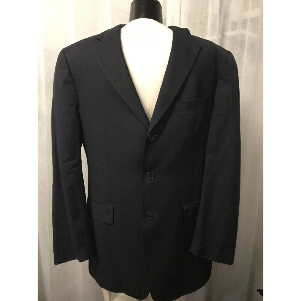 Hugo Boss Men's Blazer Blue 100% Wool Lined 7 Pocket 3 Button Blazer Size 40